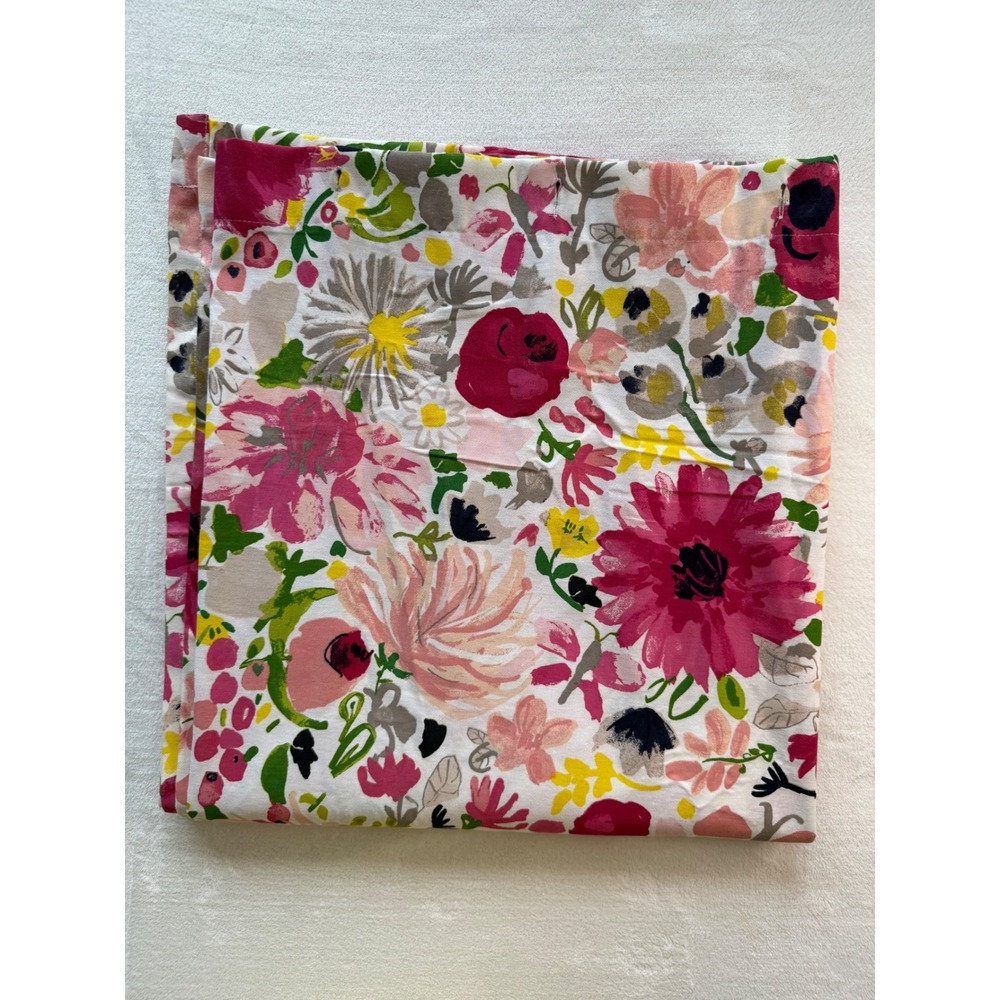 Kate Spade NY Shower Curtain Floral Pink Cotton Blend 72x72 Painterly Garden